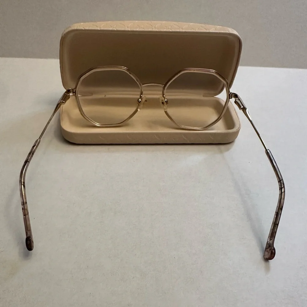 LIU JO LJ 2131 717  Authentic Eyeglasses Frames 54 18 135 Ivory Gold With‎ Case